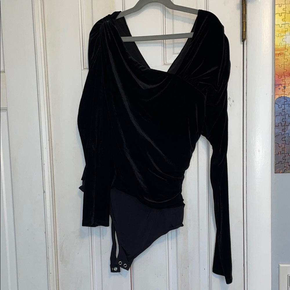 Express Black Velvet Bodysuit
